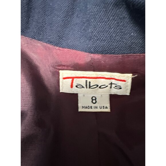 Vintage Talbots Navy Blazer Single Button Closure Made In USA Women's Size 8 - Picture 6 of 8